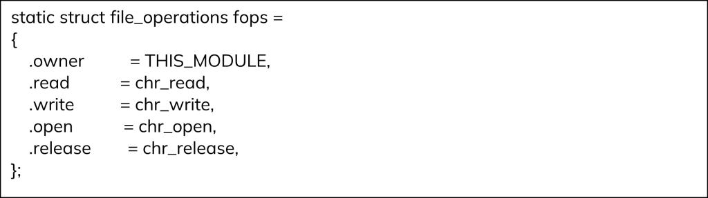 file operations structure Linux