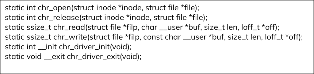 Function prototypes Linux