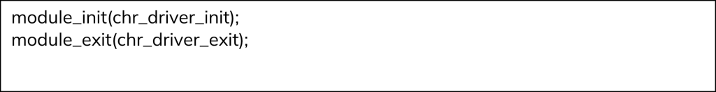 Initialization and Exit Macros
