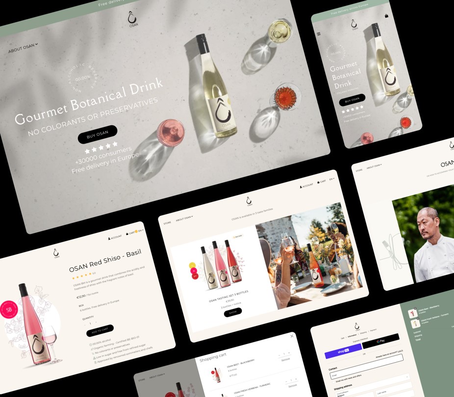 Mockups of UX UI Design Osan E-Commerce Platform