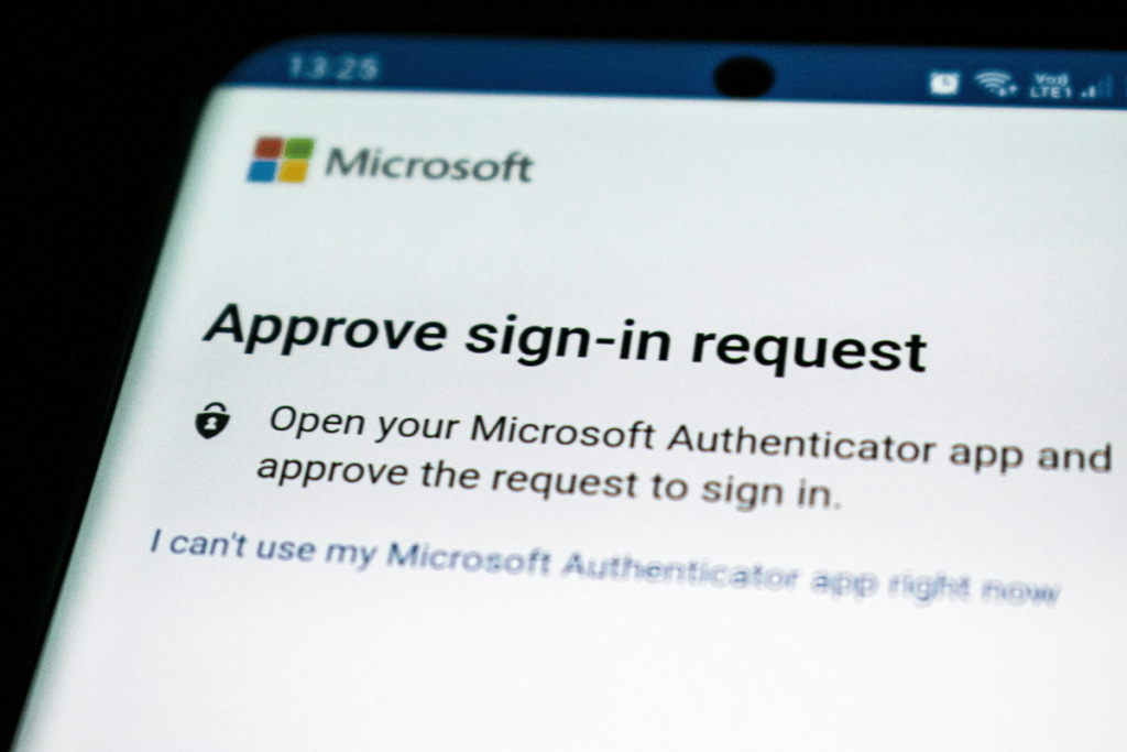 Microsoft Authenticator MFA prompt illustrating credential security and identity verification